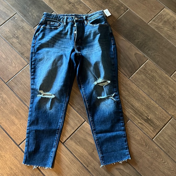 👖NWT👖 Old Navy high-rise curvy o.g. Straight distressed jeans size 12 - Picture 1 of 8